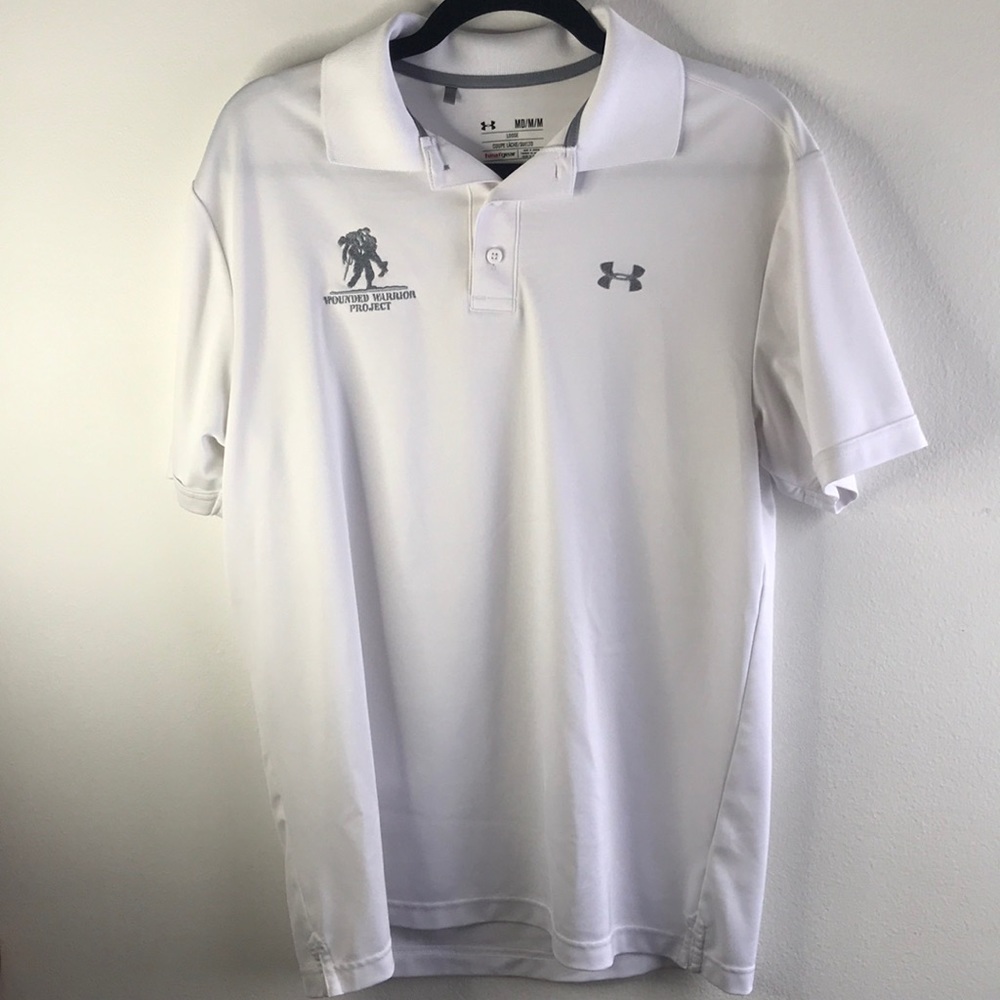 Rare Under Armour WWP Polo - white and silver